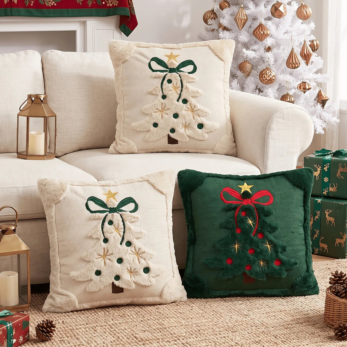 Capa de Almofada Árvore de Natal