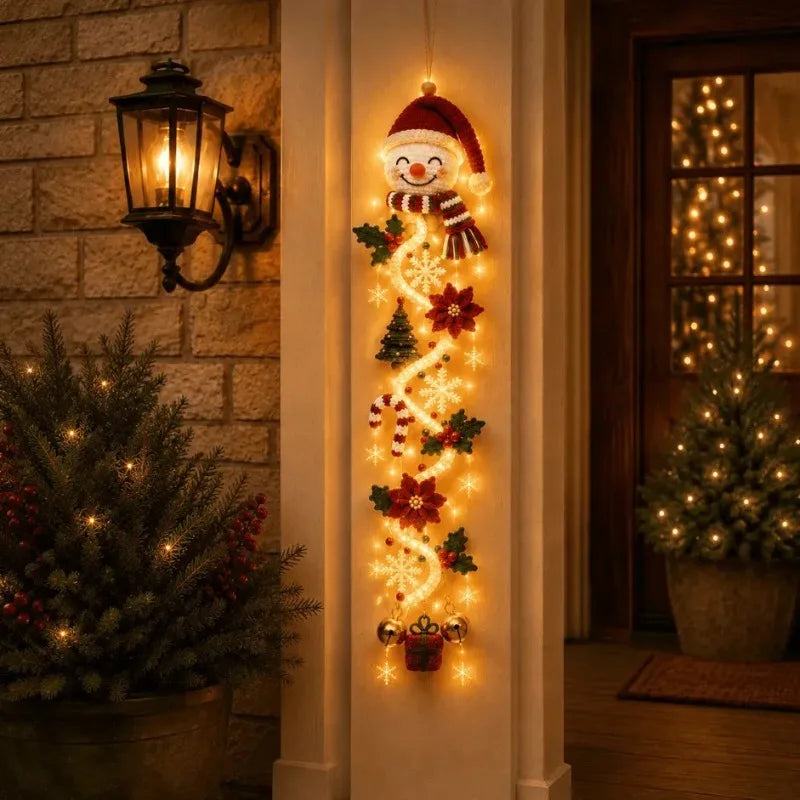 Enfeite de Porta de Natal com LED