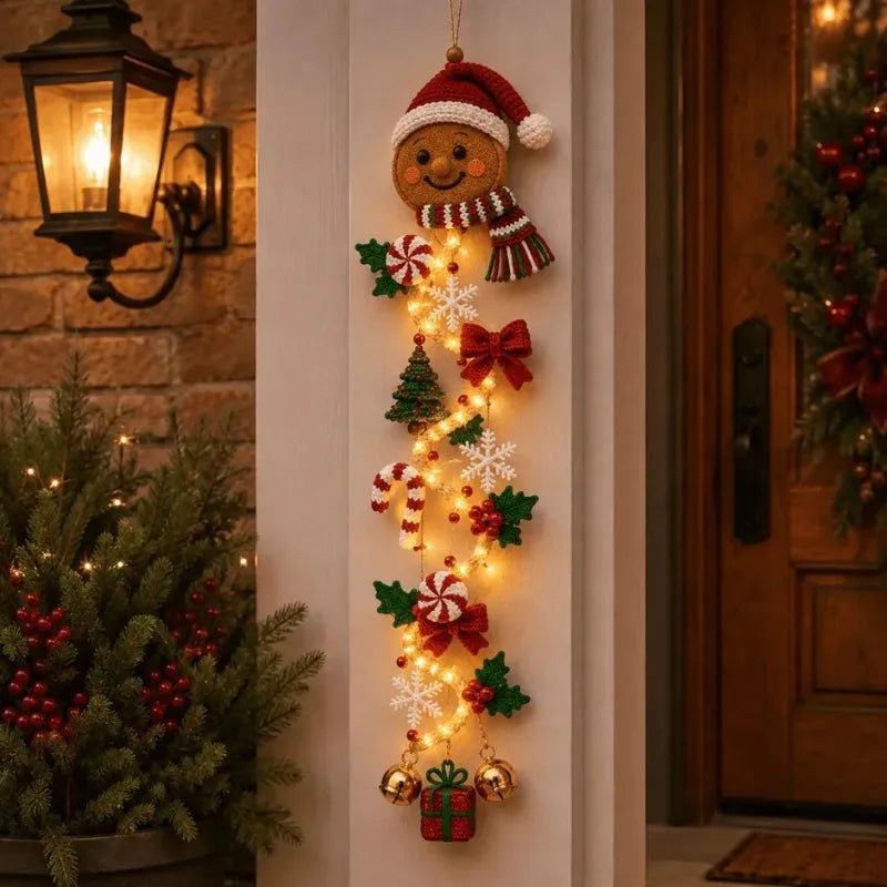 Enfeite de Porta de Natal com LED