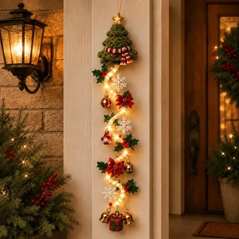 Enfeite de Porta de Natal com LED
