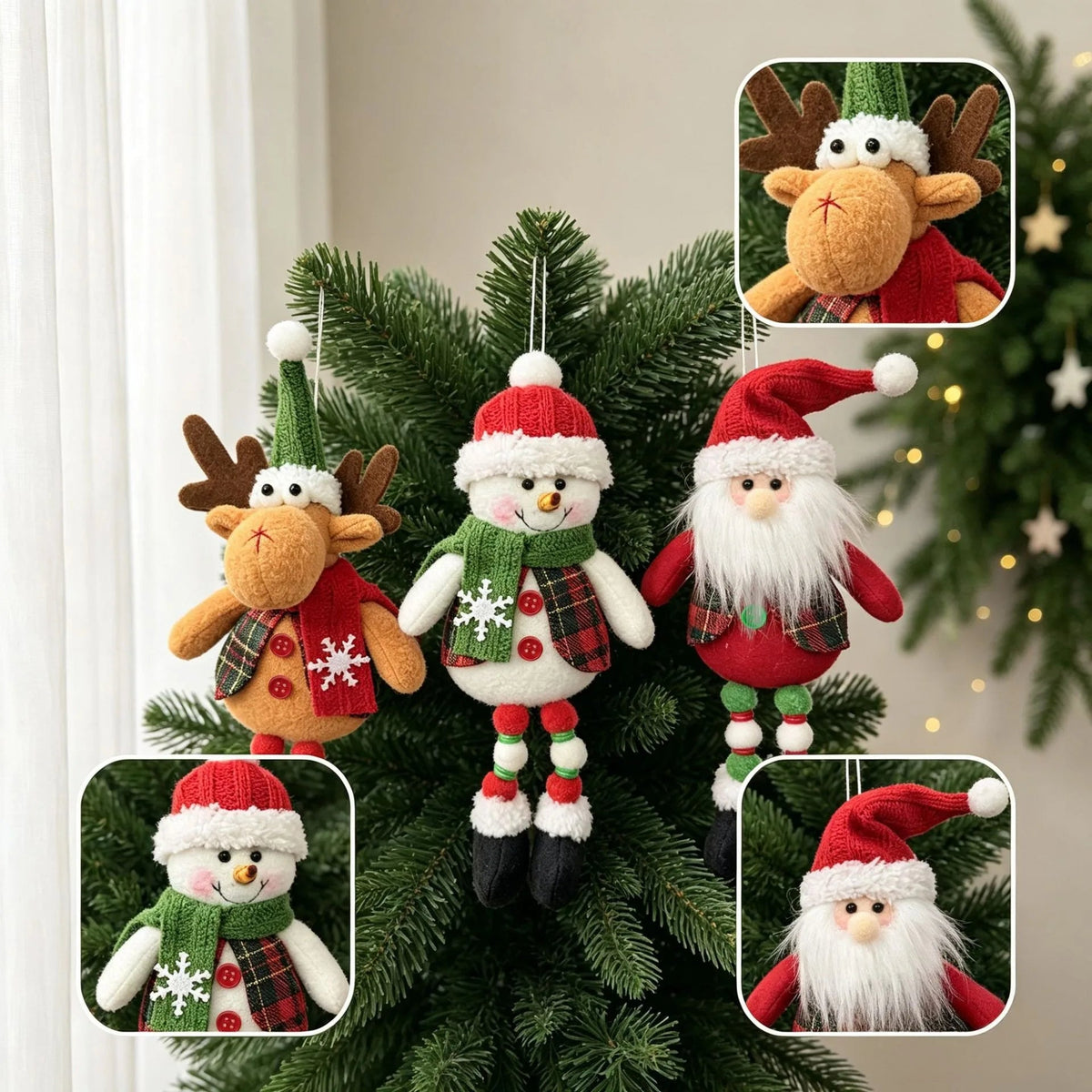 Enfeites de Pelúcia para Árvore de Natal