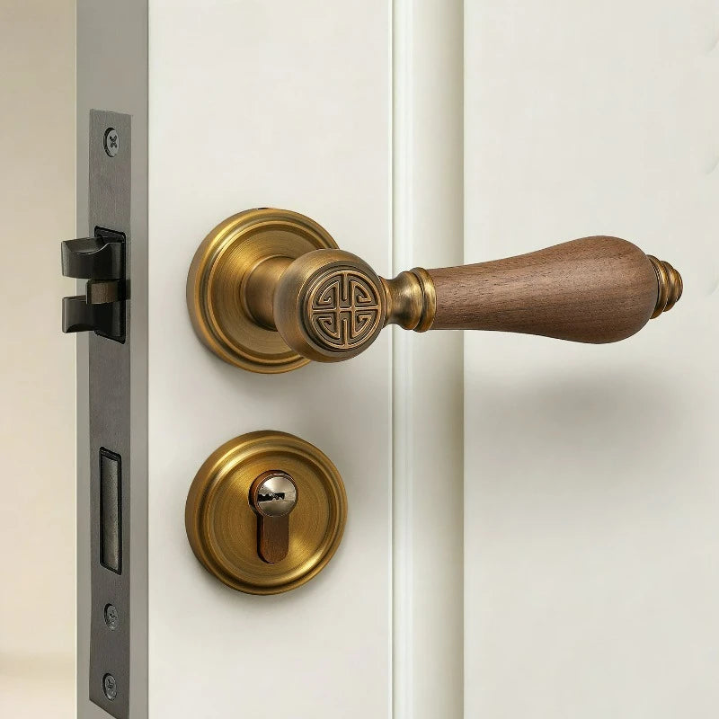 Fechadura Francesa Silenciosa Bronze Antigo