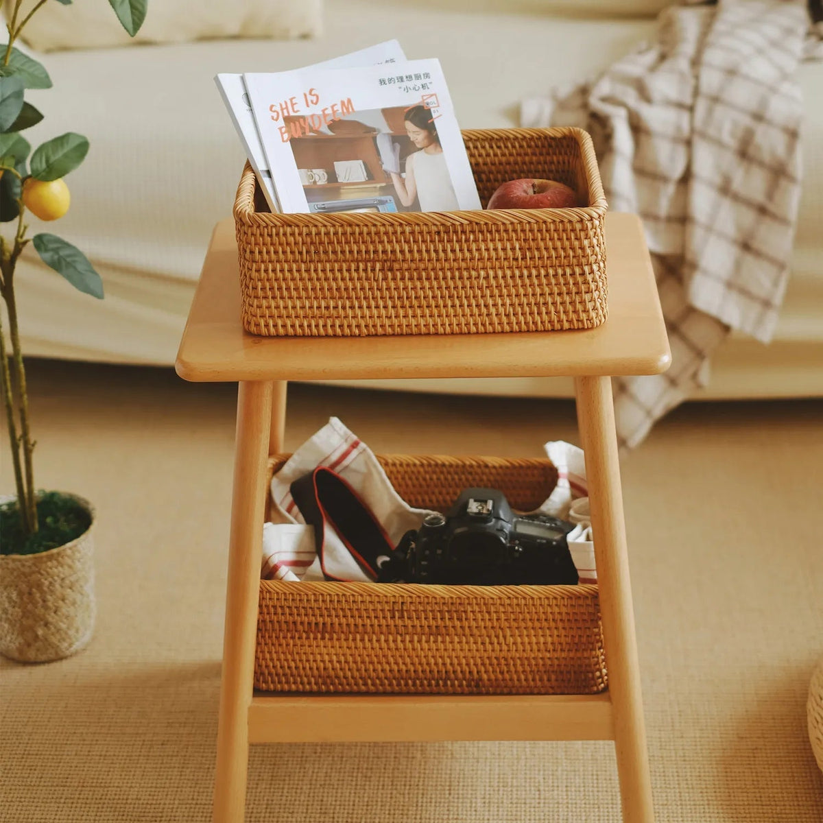 Kit 3 Bandejas de Vime Organizadoras