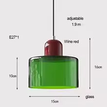 Luminária Pendente de Vidro Colorido